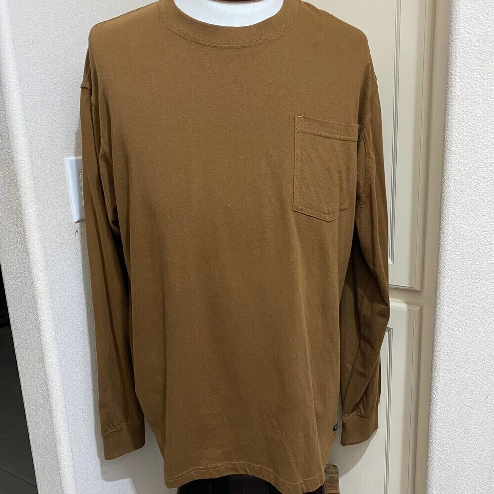 Smith's Workwear Men's 2X-LARGE Textured Cotton Long sleeve Solid T-shirt Work S